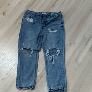 Distressed Blue Jeans